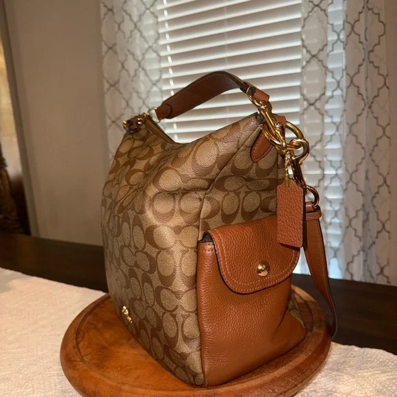 Coach Brown Monogram Shoulder Bag - Picture 2 of 13